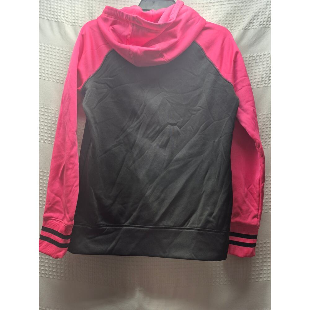 Sports Tek Sweater Womens Size Large Pink Black Colorblock Zip Up Drawstring - Picture 7 of 8